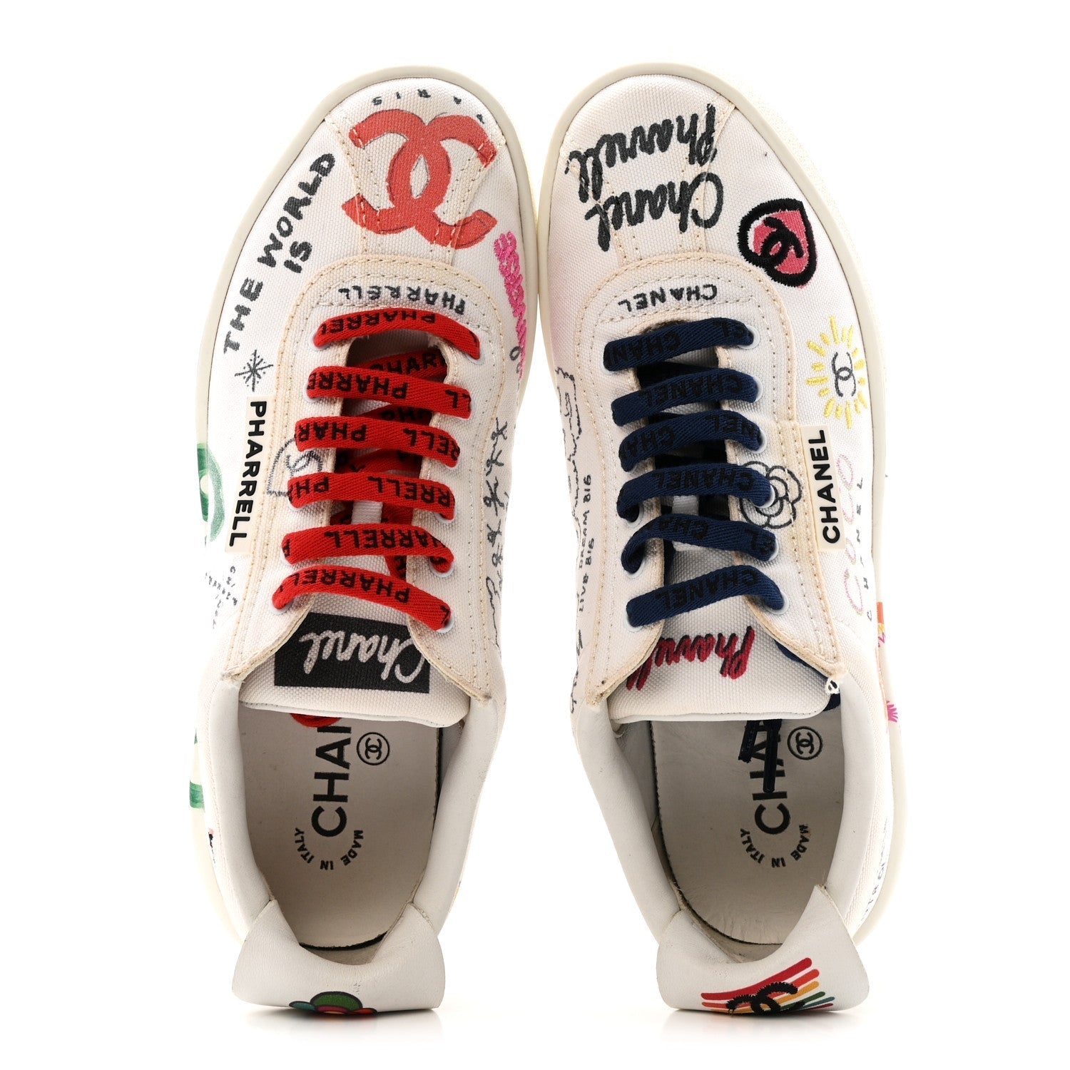 X PHARRELL WILLIAMS CANVAS WOMENS SNEAKERS WHITE MULTICOLOR