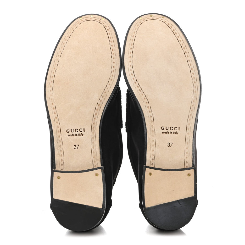 SUEDE CALFSKIN WOMENS 1953 HORSEBIT LOAFERS BLACK