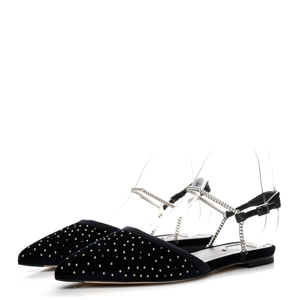 VELLUTO STUDDED COLIBRI LITE SLINGBACK BALLERINA FLATS BLUE NOTTE
