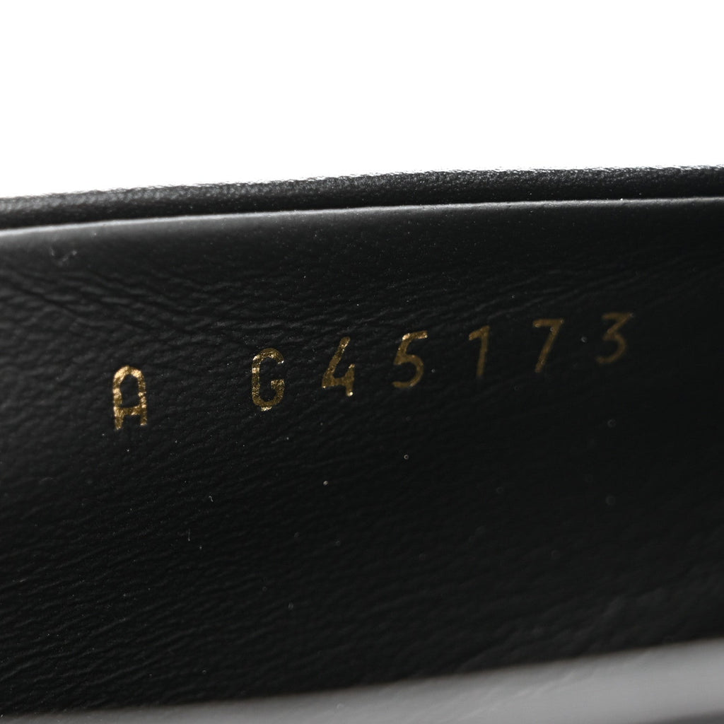 SHINY CALFSKIN METAL CC MOCASSIN LOAFERS BLACK