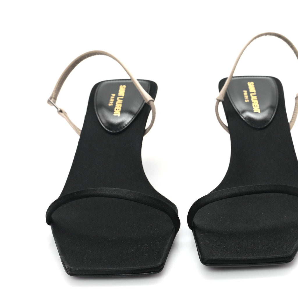 SATIN SLINGBACK JASPE 55 SANDALS BLACK PARTRIDGE PINK