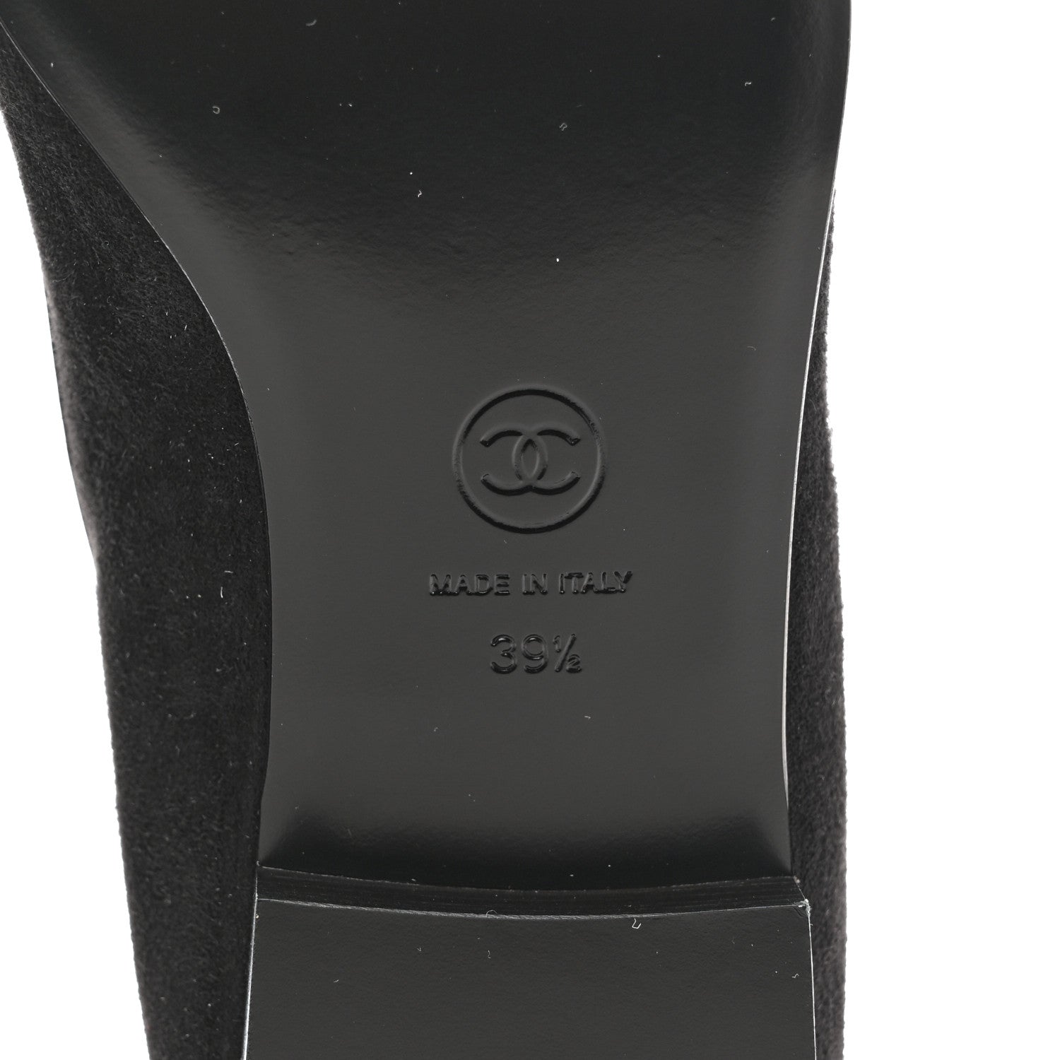 SUEDE KIDSKIN LAMBSKIN PATENT CALFSKIN CAP TOE CC MARY JANE FLATS BLACK