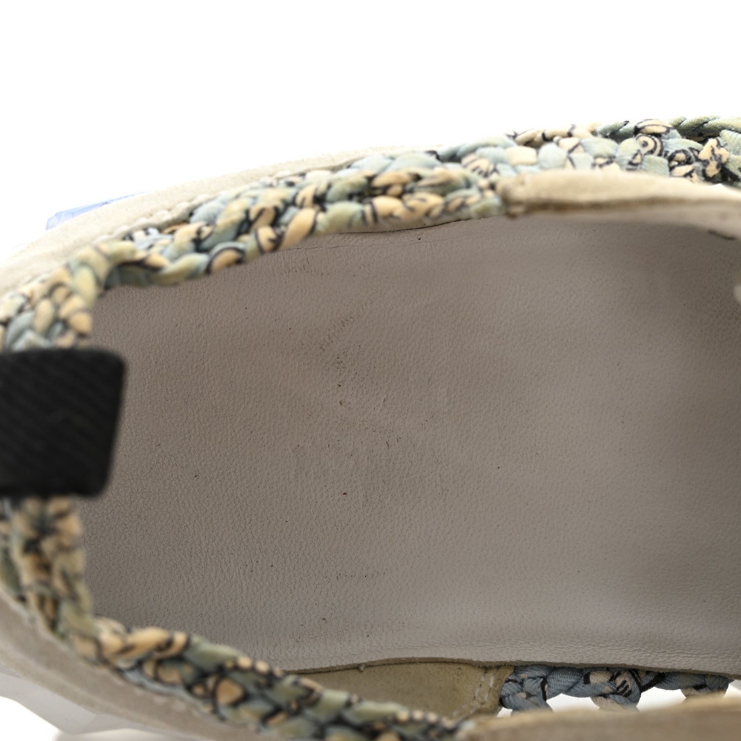 BRAIDED SILK SUEDE SNEAKERS BLEU CLAIR WHITE