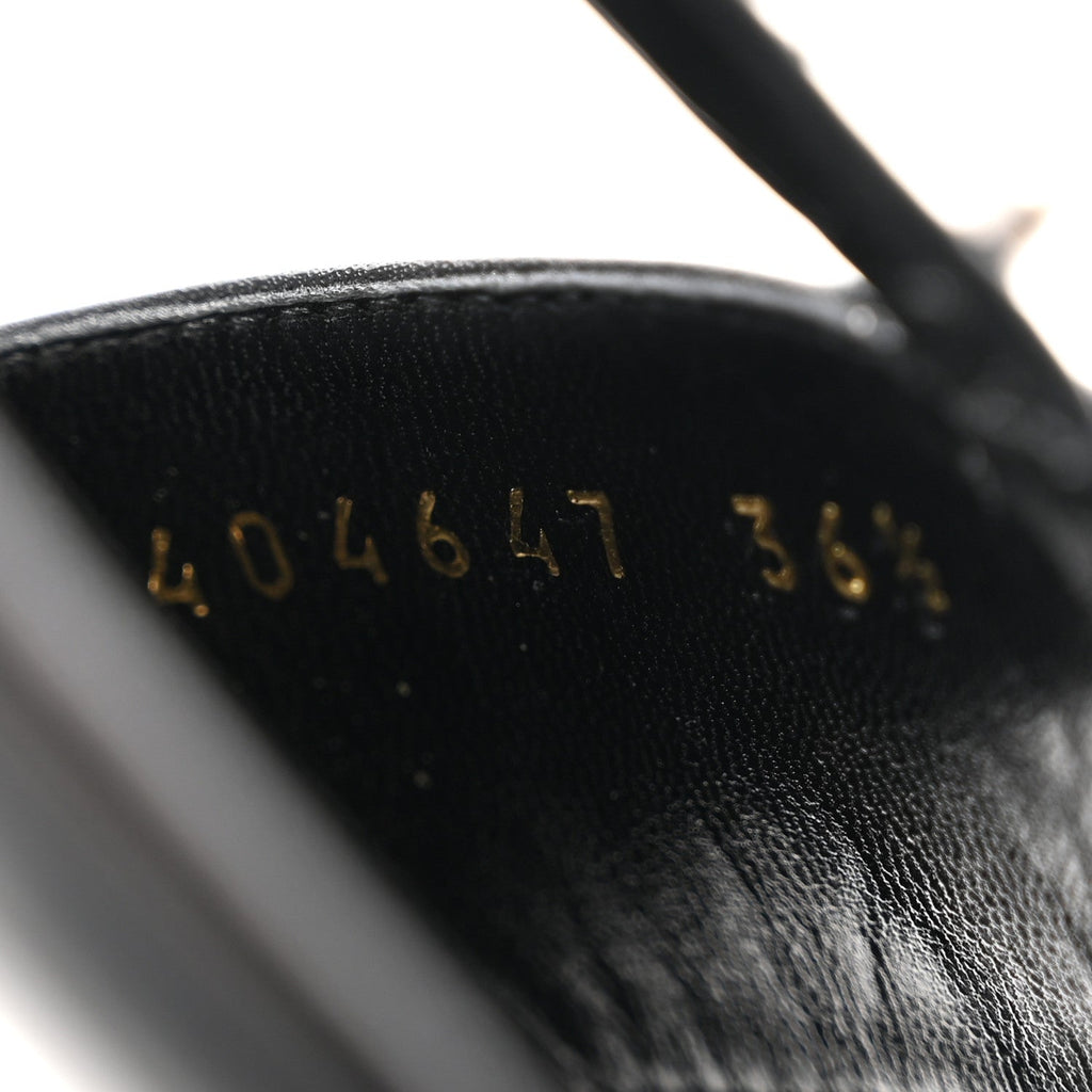 CALFSKIN STUDDED ANKLE STRAP SANDALS BLACK