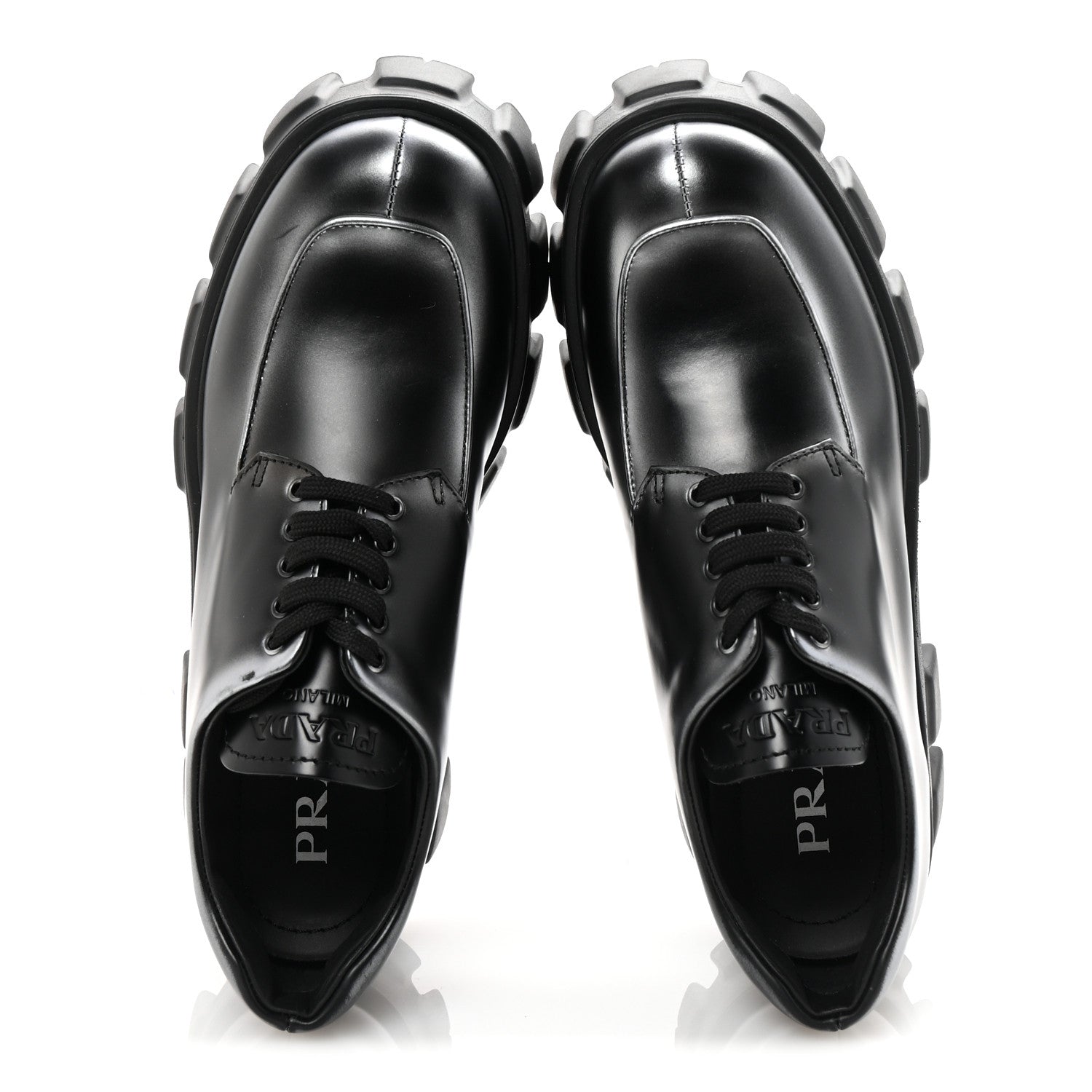 SPAZZOLATO ROIS SFUMATO MONOLITH 55MM DERBY LOAFERS BLACK ARGENTO