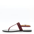 NEW CANVAS GG MALAGA KID WEB INTERLOCKING G WOMENS THONG SANDALS ROSSO ANCORA