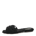 SHEARLING TRIBUTE FLAT MULES BLACK