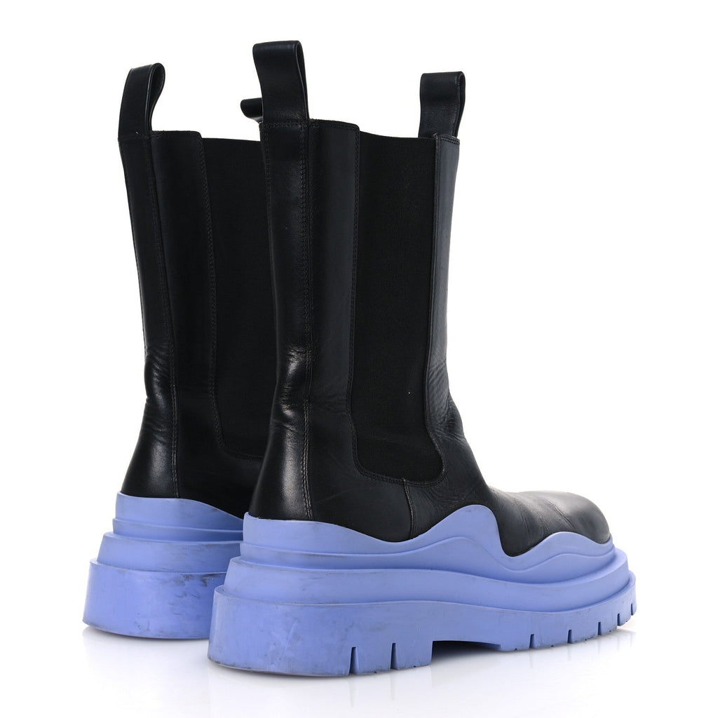 CALFSKIN THE TIRE CHELSEA BOOTS BLACK PERIWINKLE