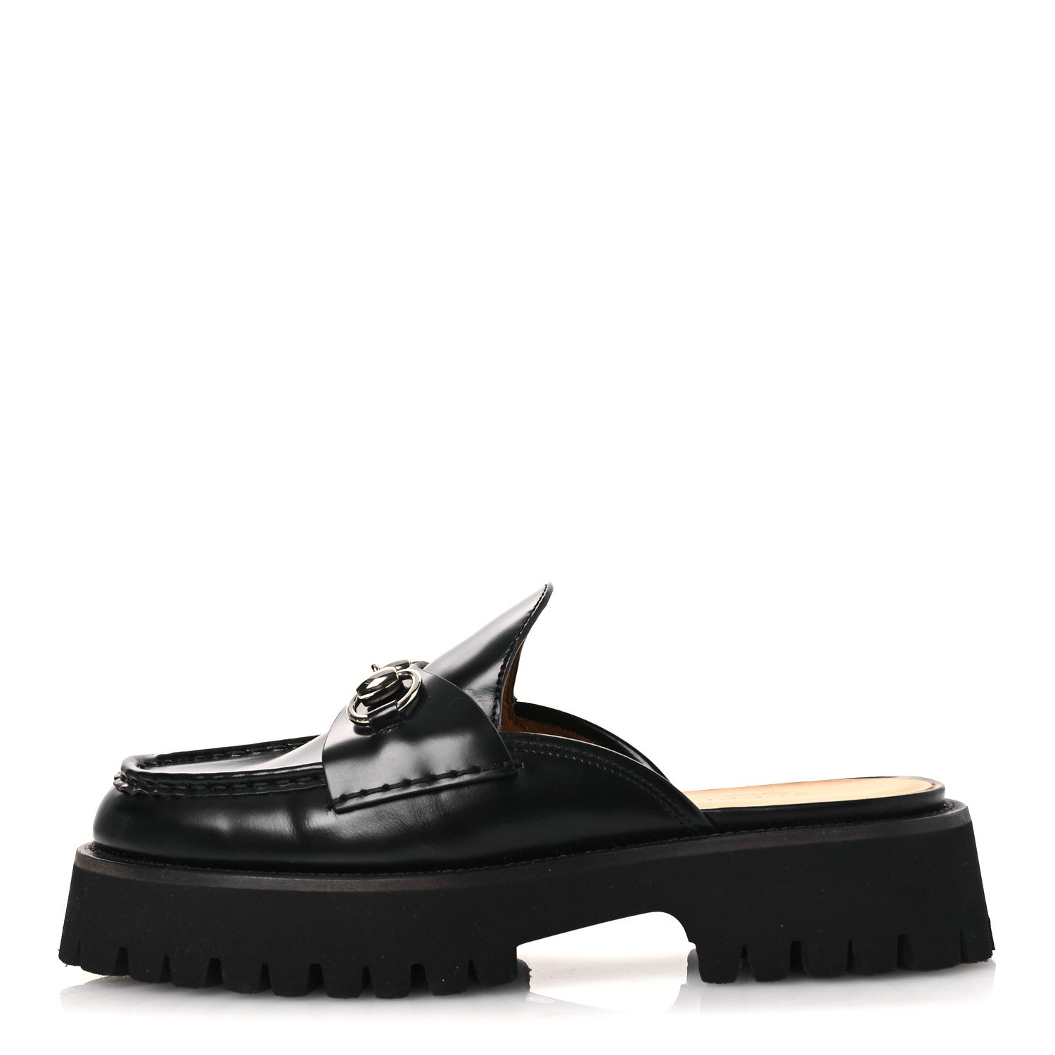 CORDOVAN LUX WOMENS SYLKE HORSEBIT PLATFORM MULES BLACK