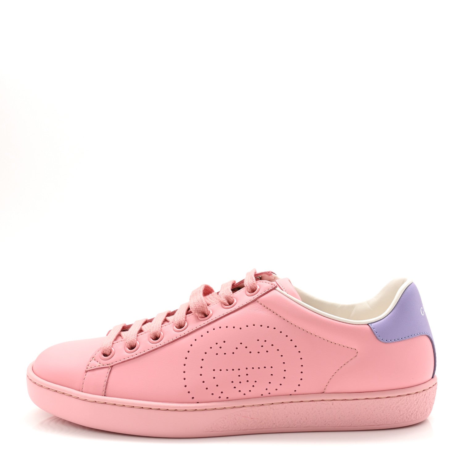MIRO SOFT CALFSKIN INTERLOCKING G PERFORATED WOMENS ACE SNEAKERS WILD ROSE LAPIS