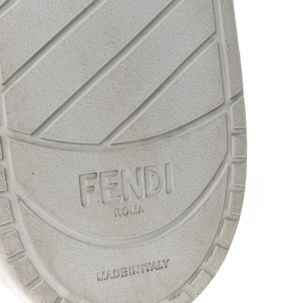 SUEDE VITELLO FENDI LOGO MATCH LOW TOP SNEAKERS CREAM TOBACCO BLACK