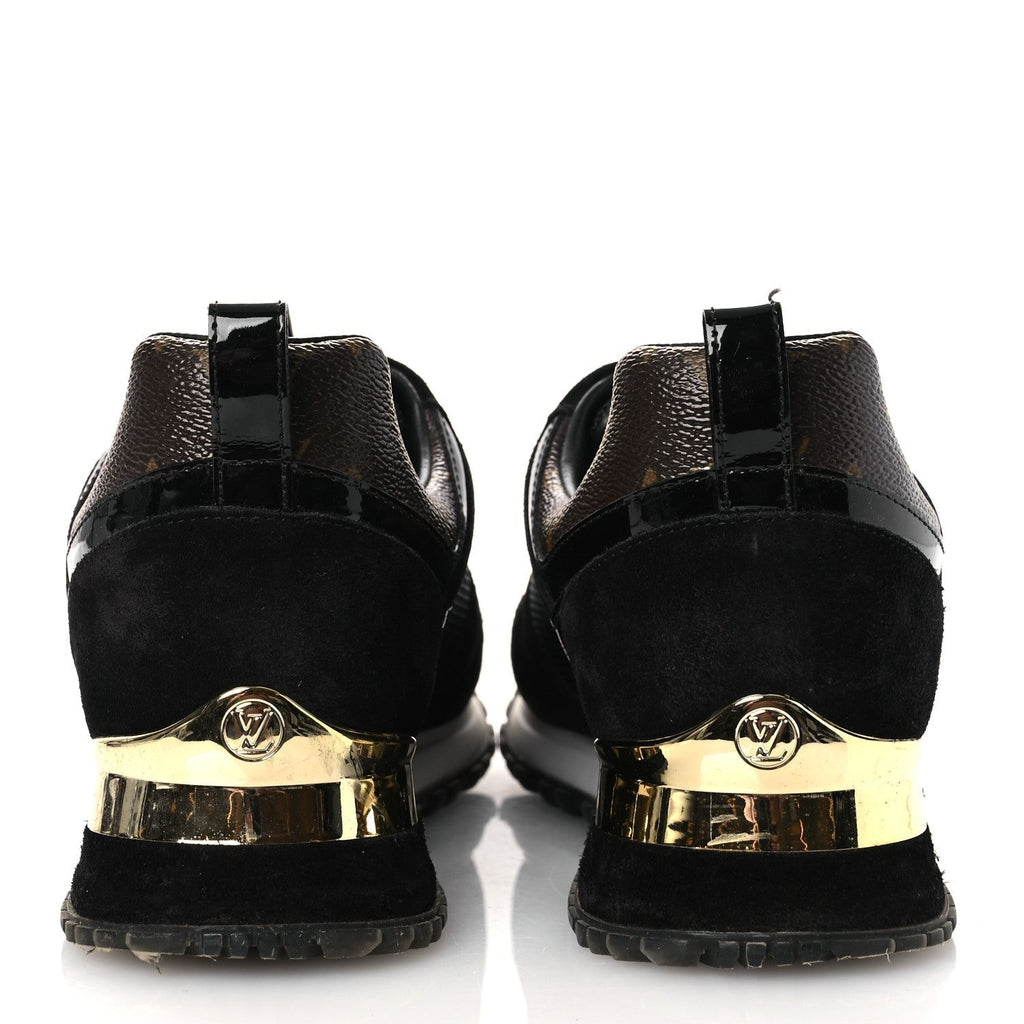 LOUIS VUITTON SUEDE MONOGRAM RUN AWAY SNEAKER BLACK