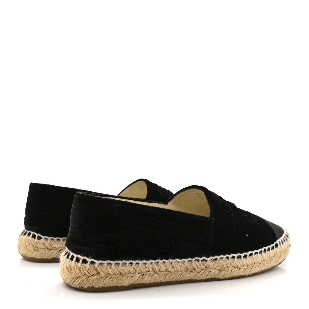 VELVET GROSGRAIN CC ESPADRILLES BLACK