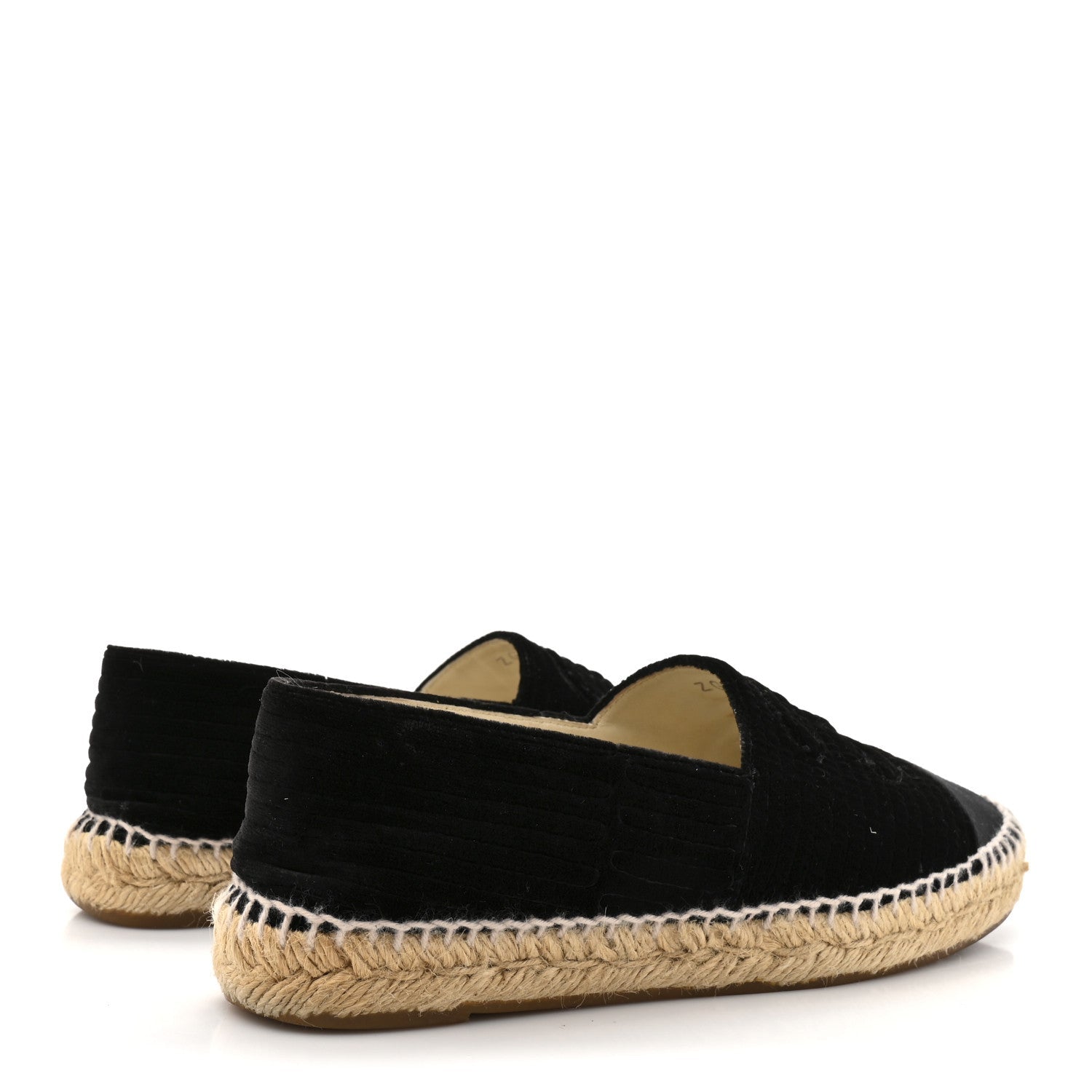 VELVET GROSGRAIN CC ESPADRILLES BLACK
