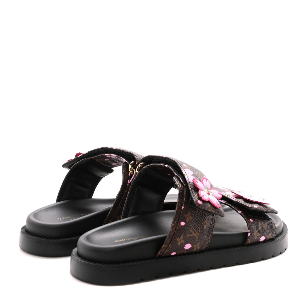 LV X TM MONOGRAM LV SUNSET FLAT COMFORT MULE SAKURA BROWN