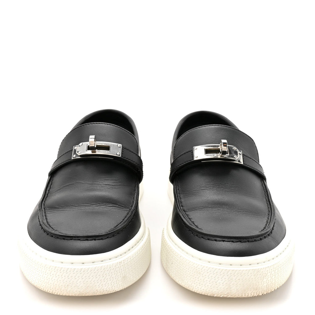 CALFSKIN GAME SLIP ON SNEAKERS BLACK