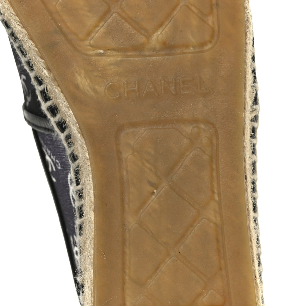 MESH GROSGRAIN CC ESPADRILLES BLACK WHITE