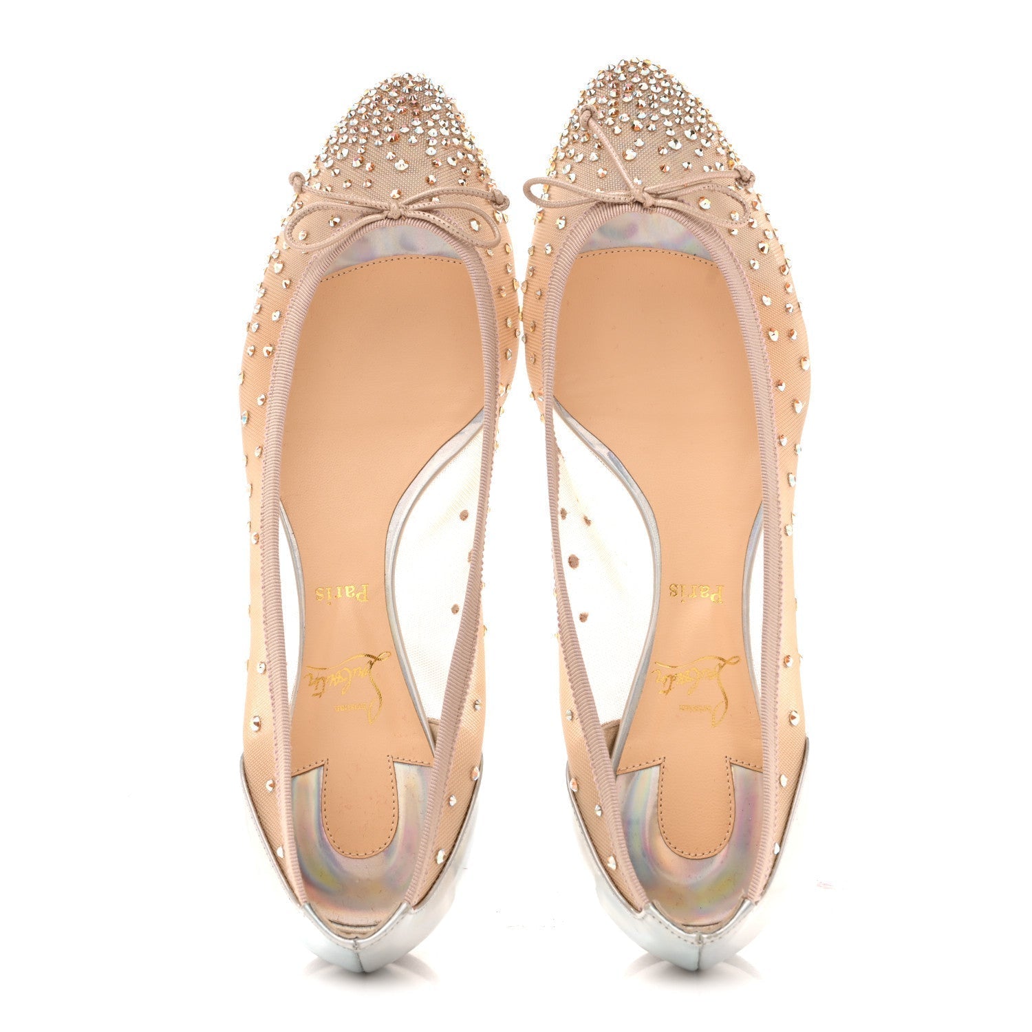 CRYSTAL STRASS FOLLIES FLATS SILVER