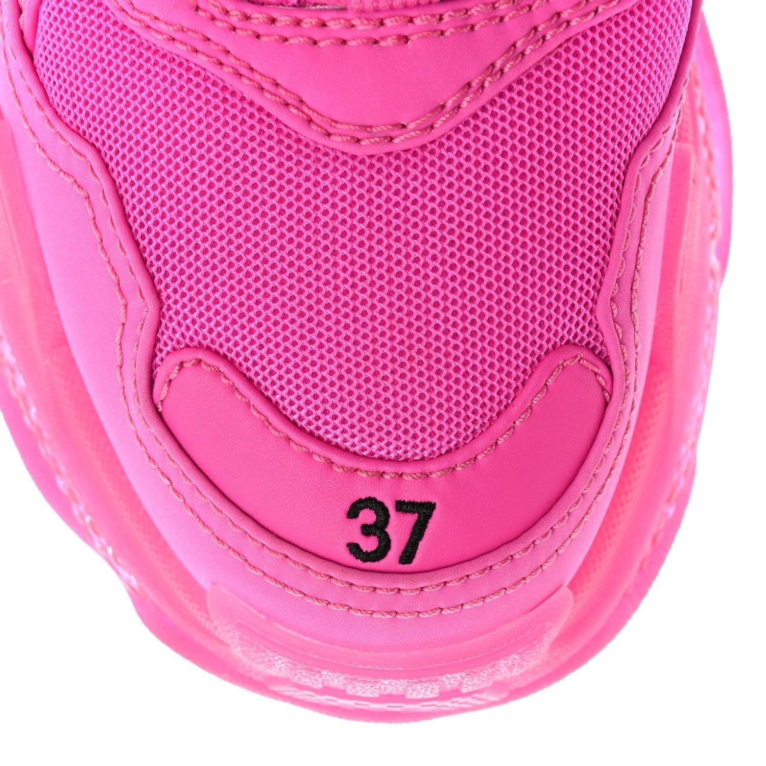 FABRIC MESH CLEAR SOLE FLUO WOMENS TRIPLE S SNEAKERS PINK