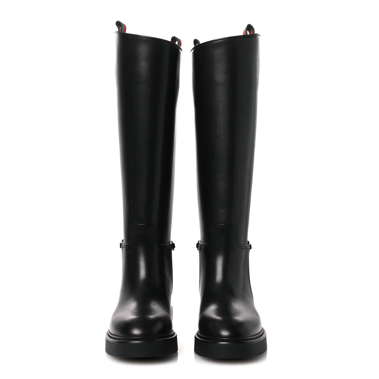 SHINY CALFSKIN MICHELANGELO SLIM HORSEBIT RIDING BOOTS BLACK