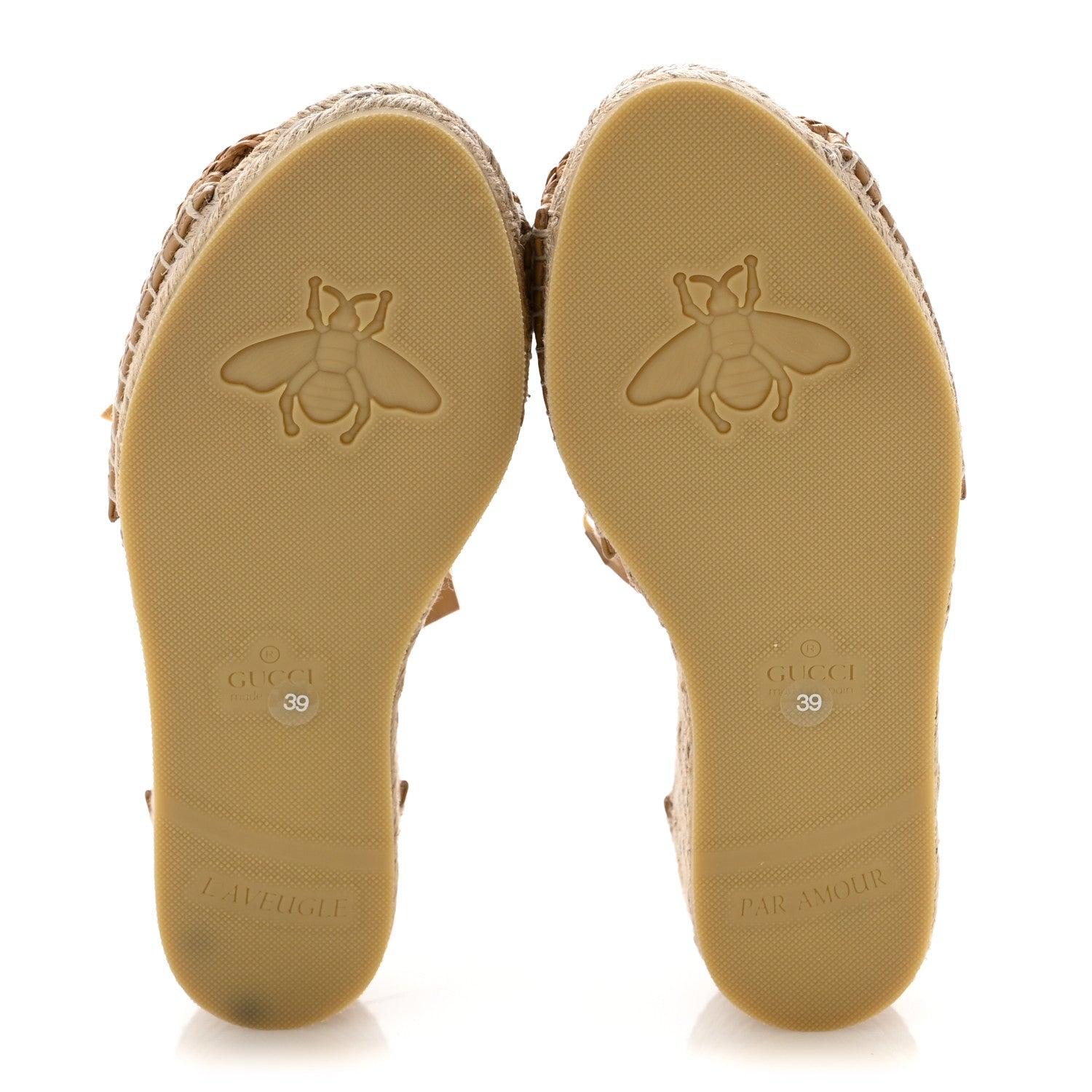 RAFFIA CANVAS CRYSTAL INTERLOCKING G ESPADRILLES BEIGE