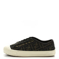 FABRIC JACQUARD FF WOMENS DOMINO LOW TOP SNEAKERS TOBACCO
