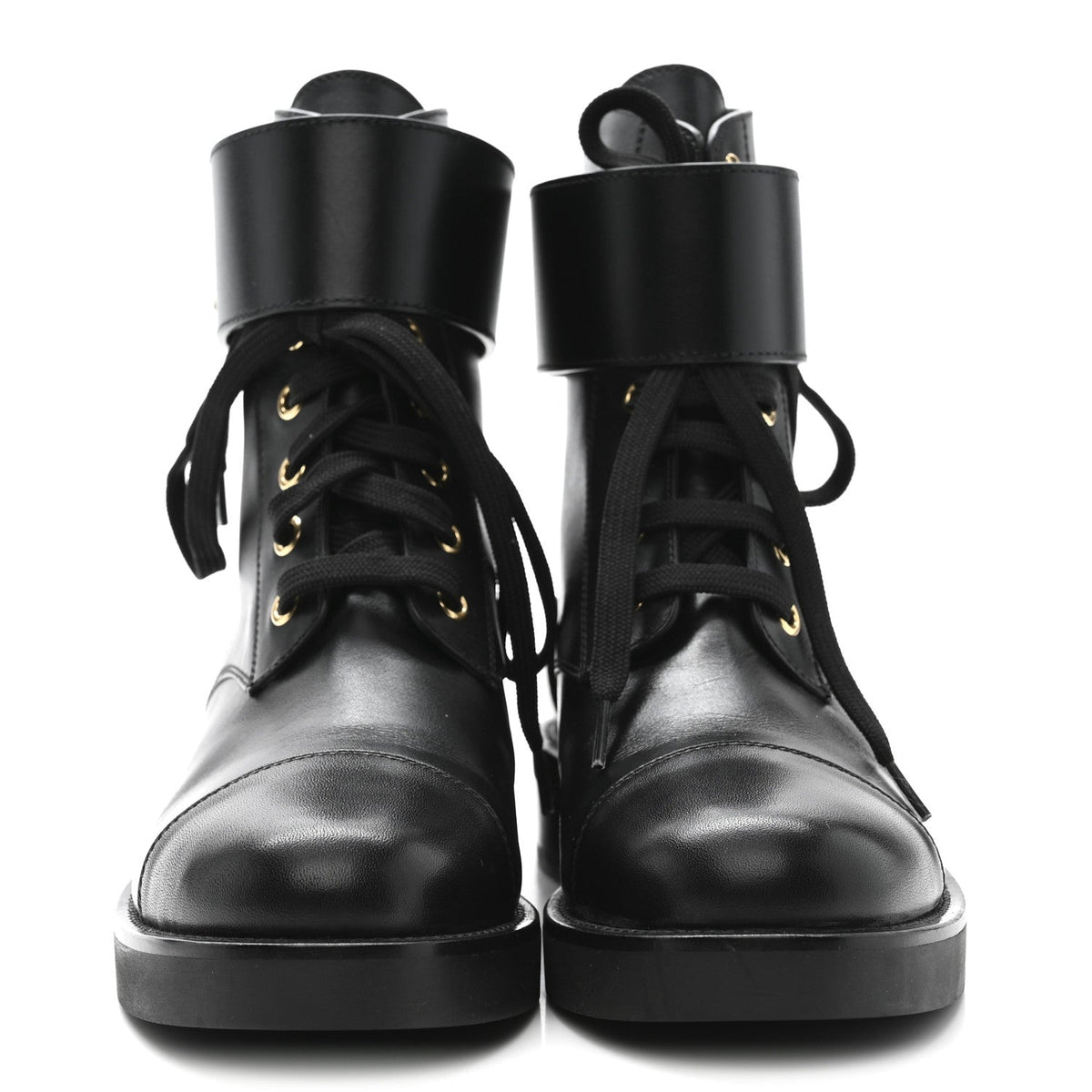 LOUIS VUITTON CALFSKIN WONDERLAND FLAT RANGER BOOTS BLACK