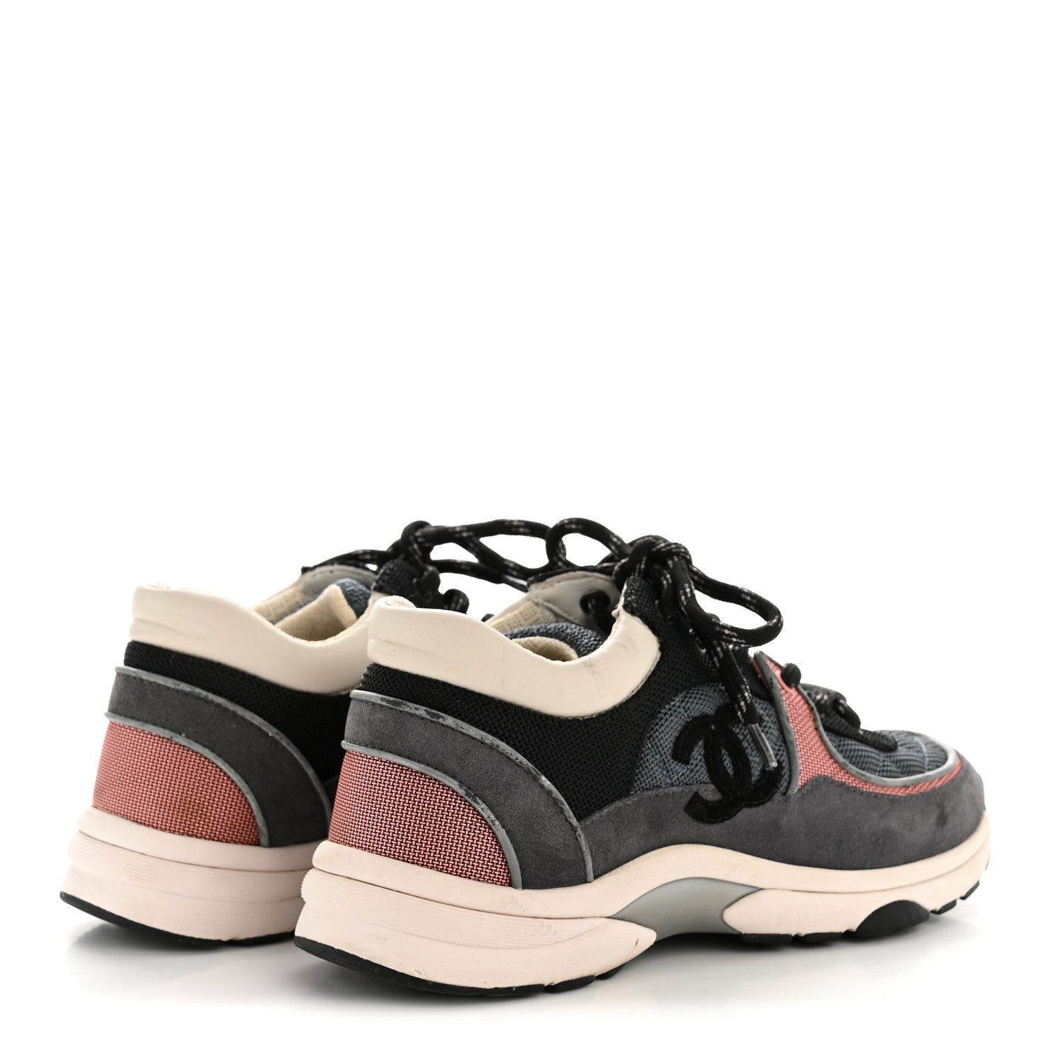 FABRIC CALFSKIN SUEDE WOMENS CC SNEAKERS GREY PINK