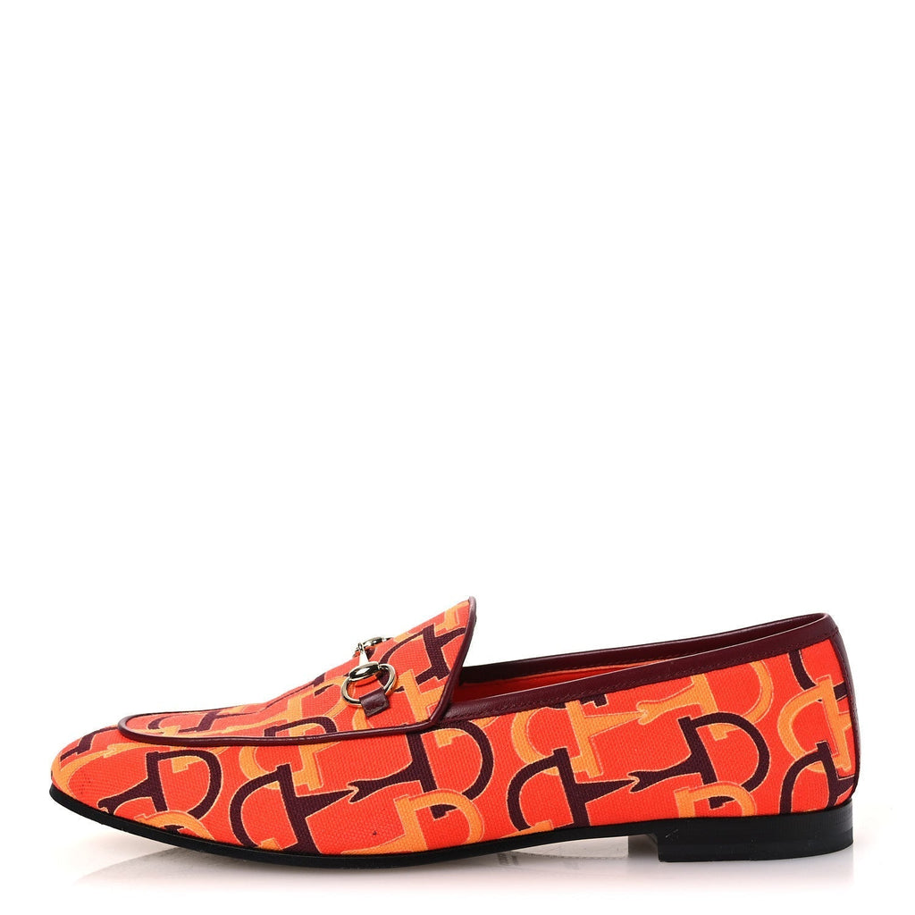 BETIS GLAMOUR CANVAS HORSEBIT PRINT WOMENS JORDAAN LOAFERS ORANGE RED ROSSO ANCORA