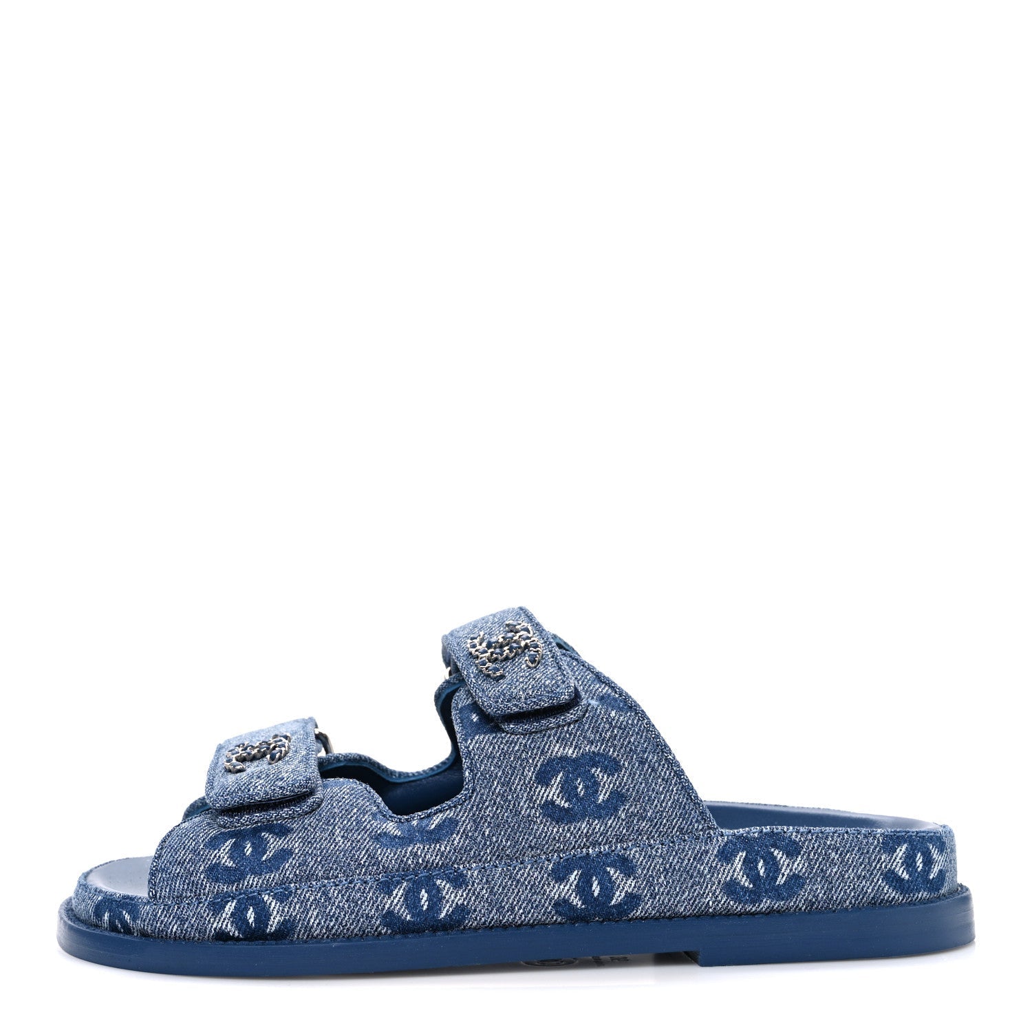 DENIM CC VELCRO DAD CHAIN CC SLIDE SANDALS BLUE