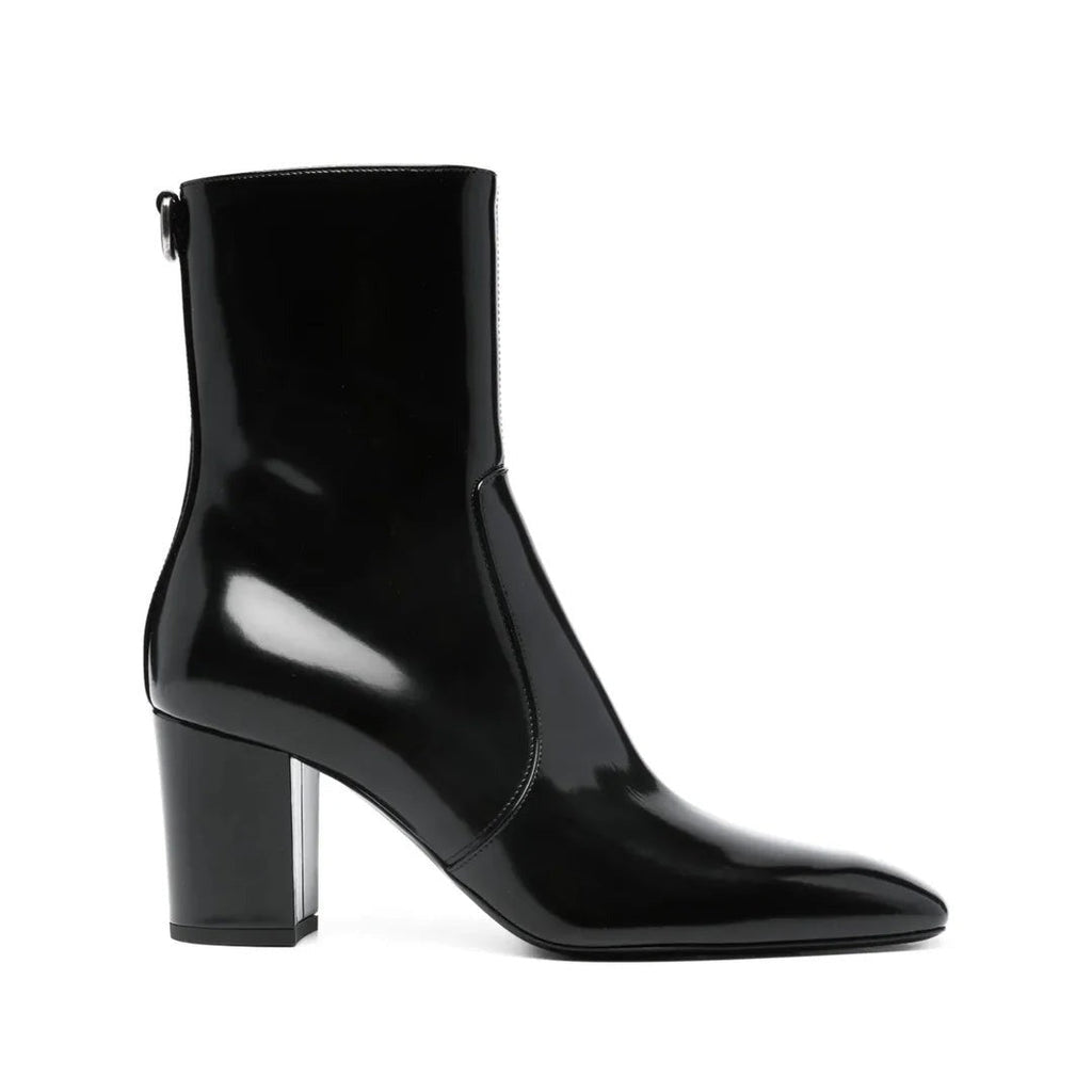 Saint Laurent 70mm Buckle-Detail Calf-Leather Boots - Black