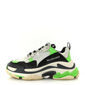 FABRIC MESH WOMENS TRIPLE S SNEAKERS WHITE GREEN FLUO BLACK