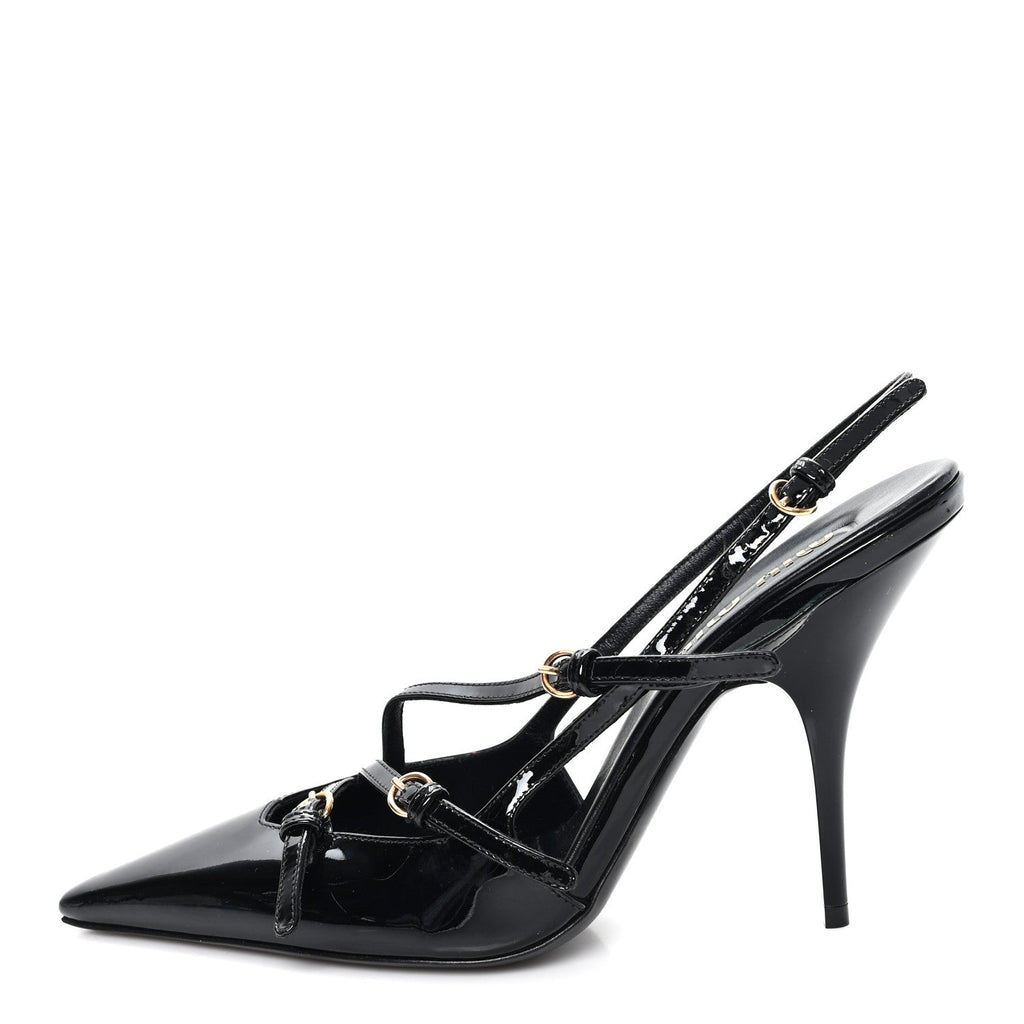 VERNICE BUCKLE SLINGBACK PUMPS BLACK