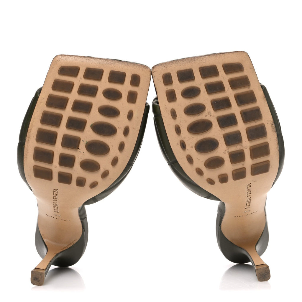 NAPPA QUILTED RUBBER LIDO MULE SANDALS KHAKI