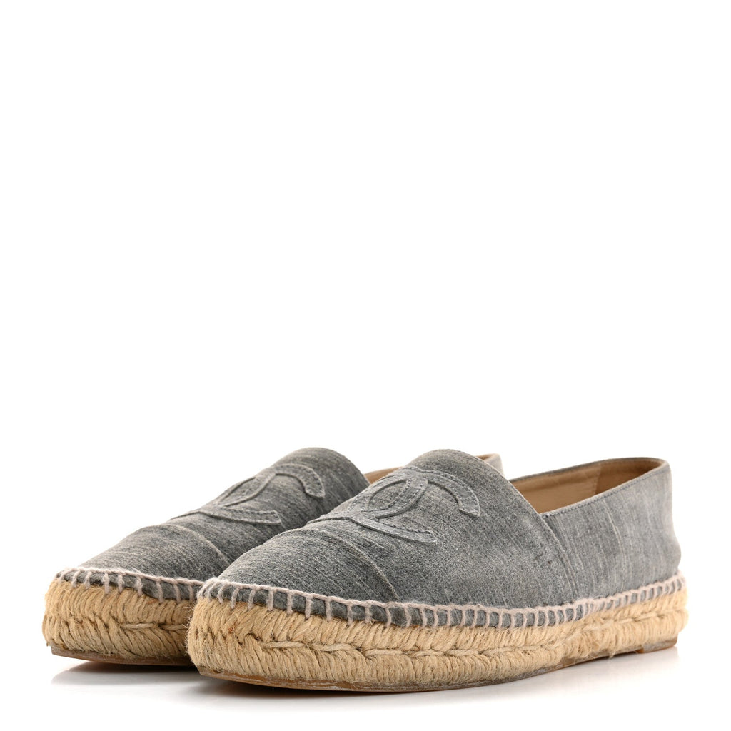 STRIATED SUEDE ESPADRILLES DARK GREY