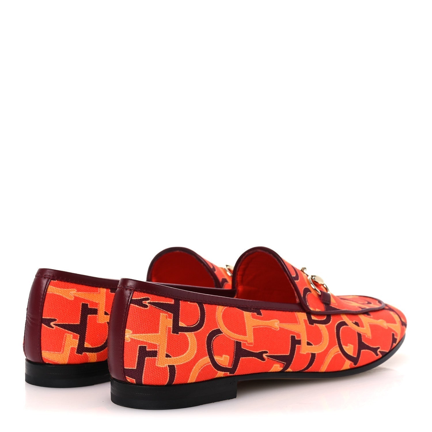 BETIS GLAMOUR CANVAS HORSEBIT PRINT WOMENS JORDAAN LOAFERS ORANGE RED ROSSO ANCORA