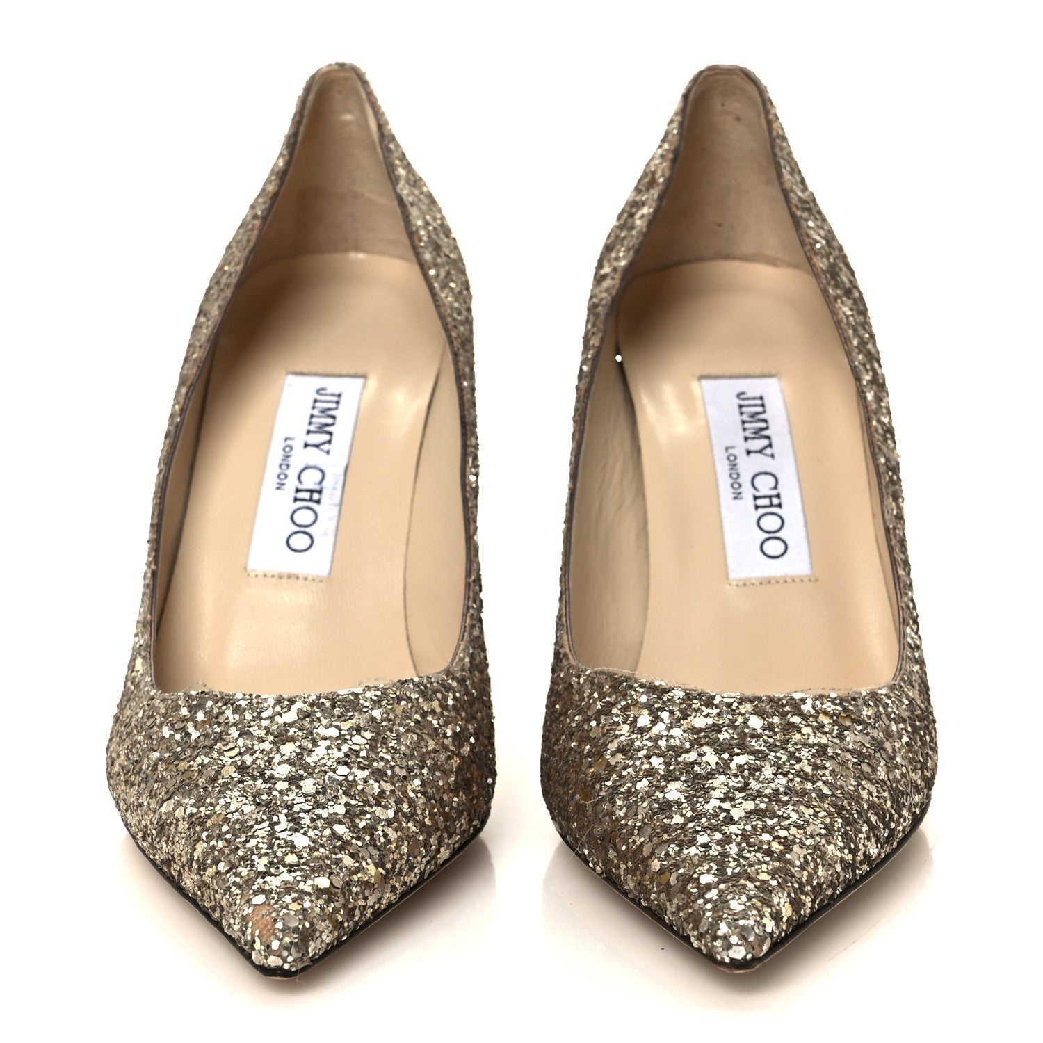 COARSE GLITTER POINTY TOE LOVE 85 PUMPS ANTIQUE GOLD