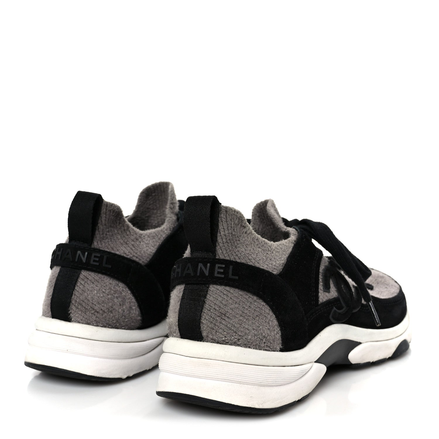 FABRIC SUEDE CALFSKIN CC SNEAKERS GRAY BLACK