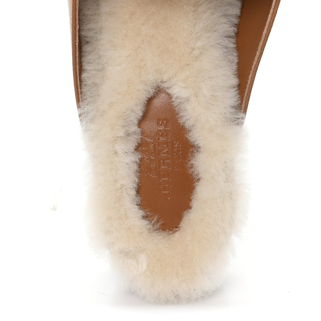 GOATSKIN SHEARLING WOMENS OZ MULES NATUREL ECRU