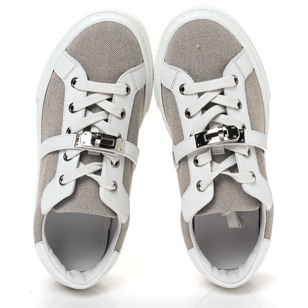 CALFSKIN CANVAS DAY SNEAKERS PRUNOIR WHITE