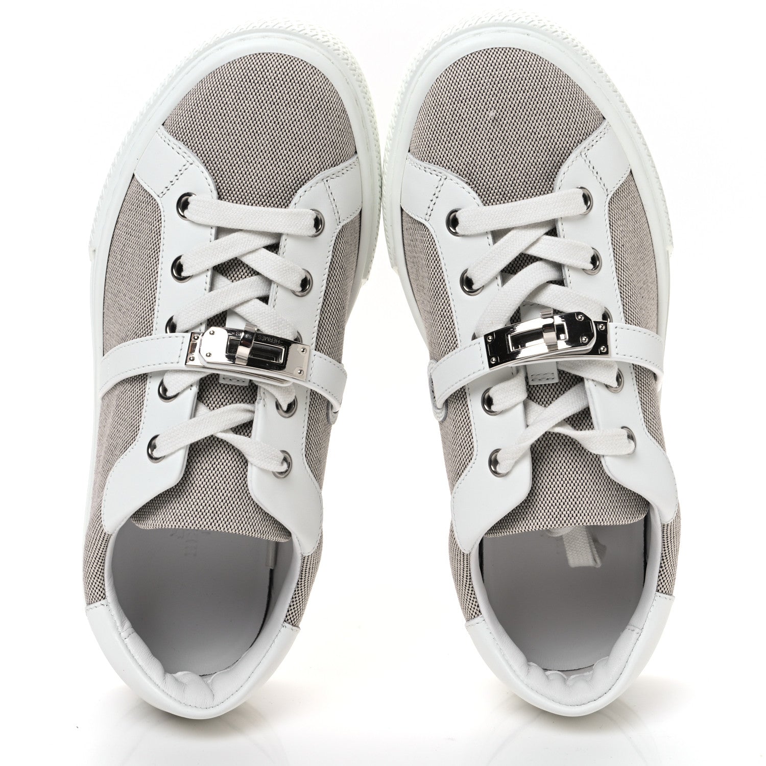CALFSKIN CANVAS DAY SNEAKERS PRUNOIR WHITE