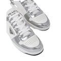 Prada Downtown Leather Sneakers - Silver/White