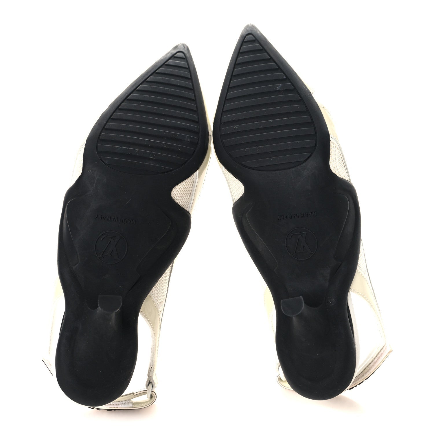 LAMBSKIN PATENT CALFSKIN ARCHLIGHT SLINGBACK PUMPS WHITE BLACK