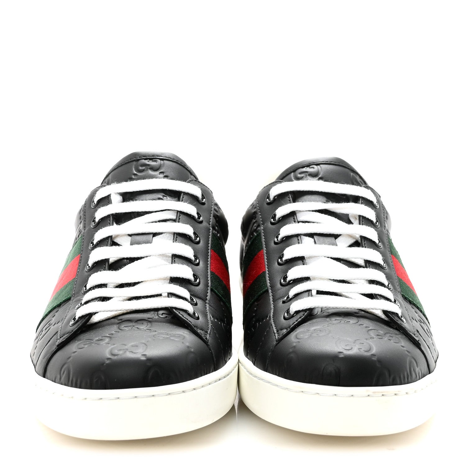 GUCCISSIMA SIGNATURE WEB MENS ACE SNEAKERS BLACK