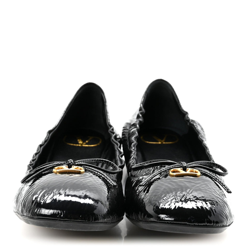 NAPLACK NAPPA VLOGO BOW MARY JANE BALLERINA FLATS BLACK