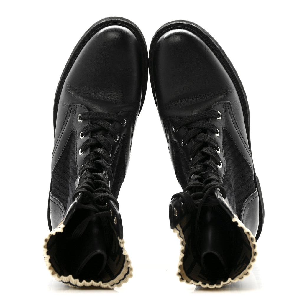 CALFSKIN STRETCH FABRIC ROCKOKO BIKER BOOTS TOBACCO BLACK MARINO