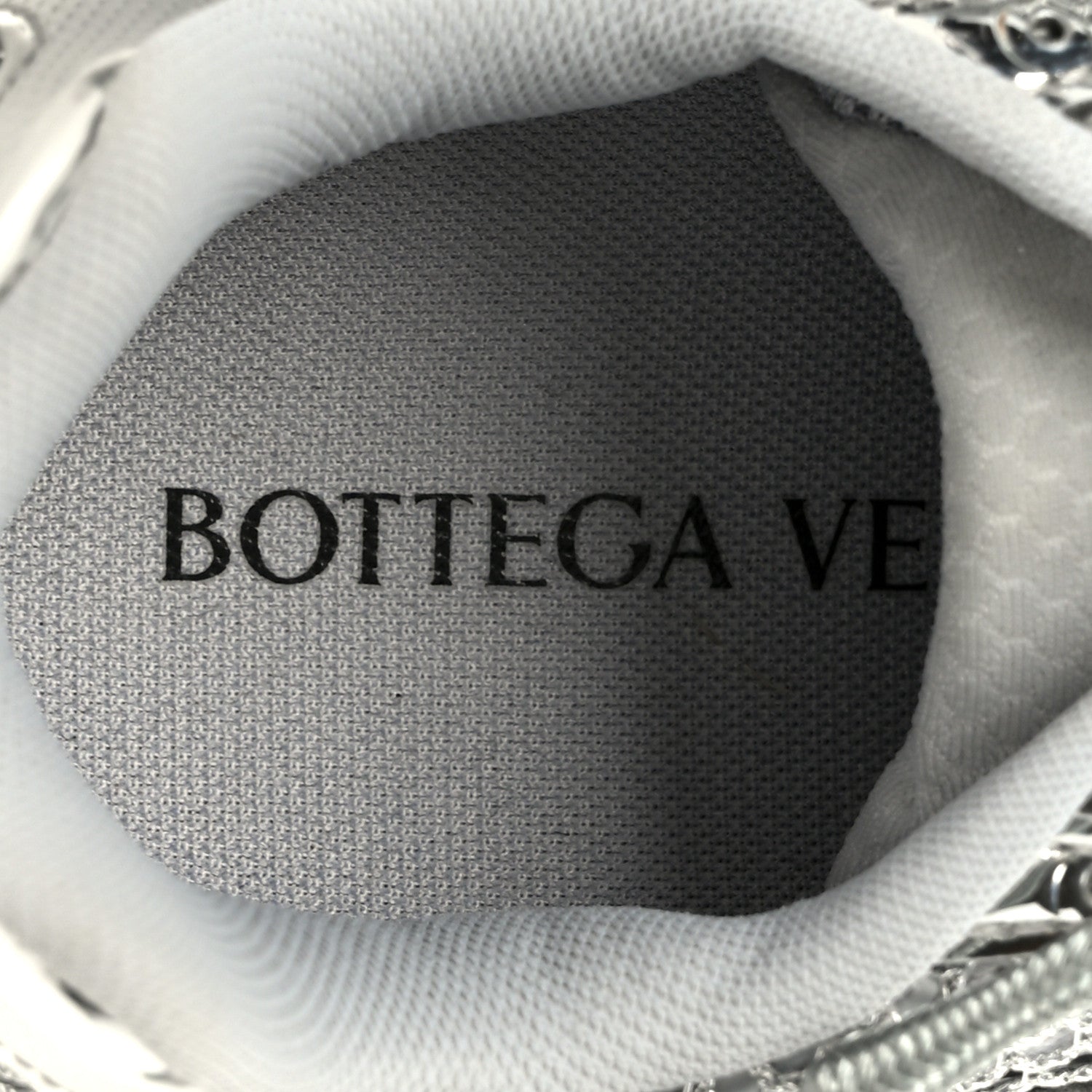 CALFSKIN FISHNET FABRIC ORBIT SNEAKERS SILVER