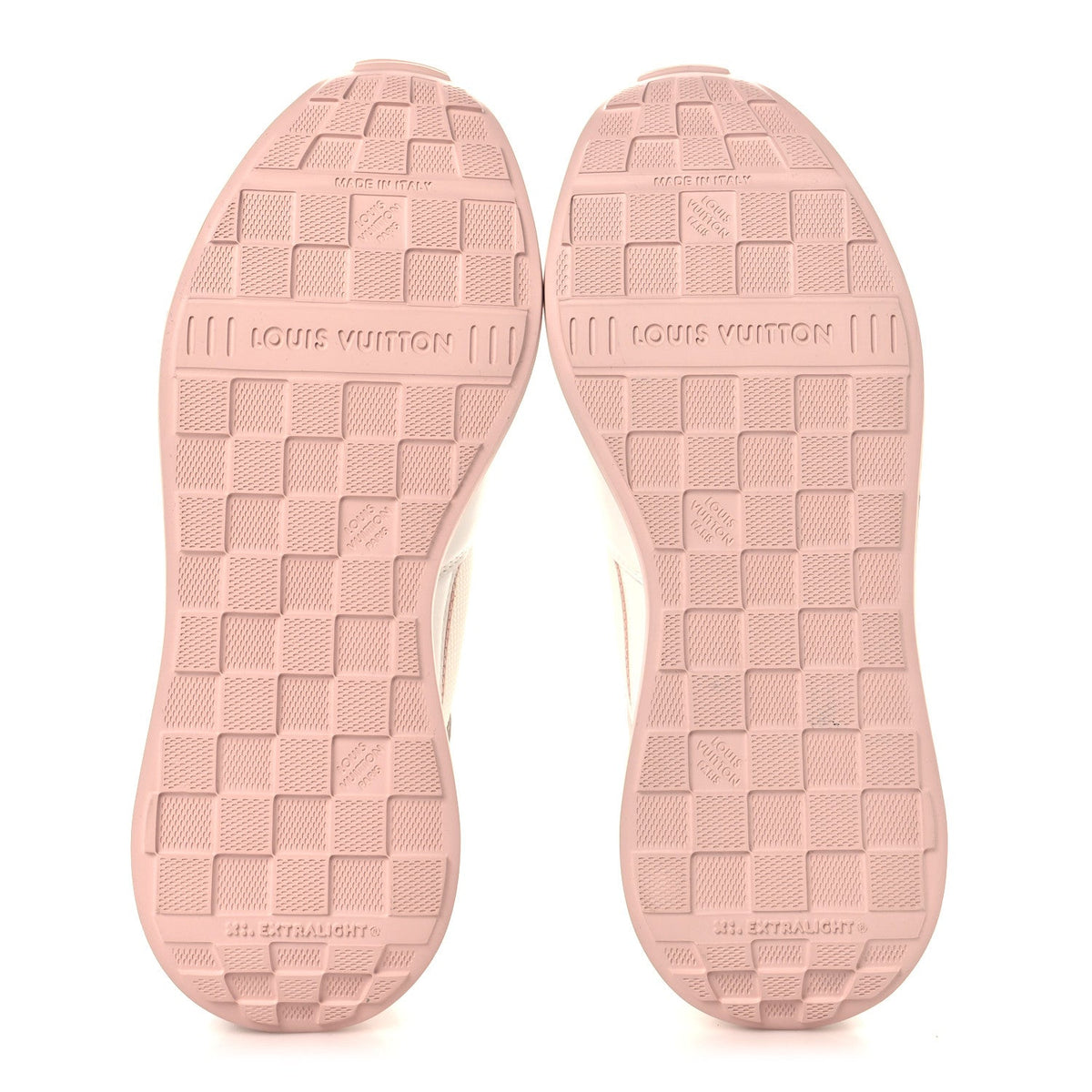 LOUIS VUITTON MIX MATERIALS SUEDE CALFSKIN RUN SNEAKERS WHITE & PINK