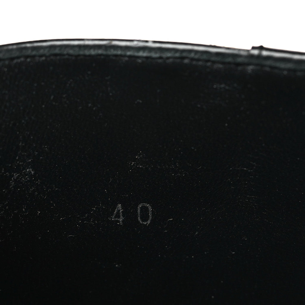 CALFSKIN CONNY FLAT COMBAT BOOTS BLACK