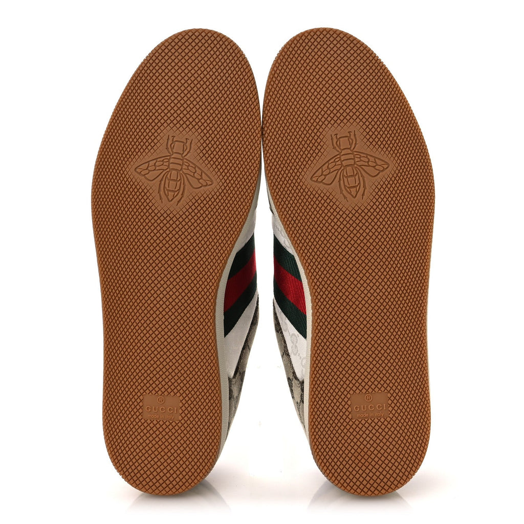 CALFSKIN LAME GG MONOGRAM WEB MENS SCREENER SNEAKERS